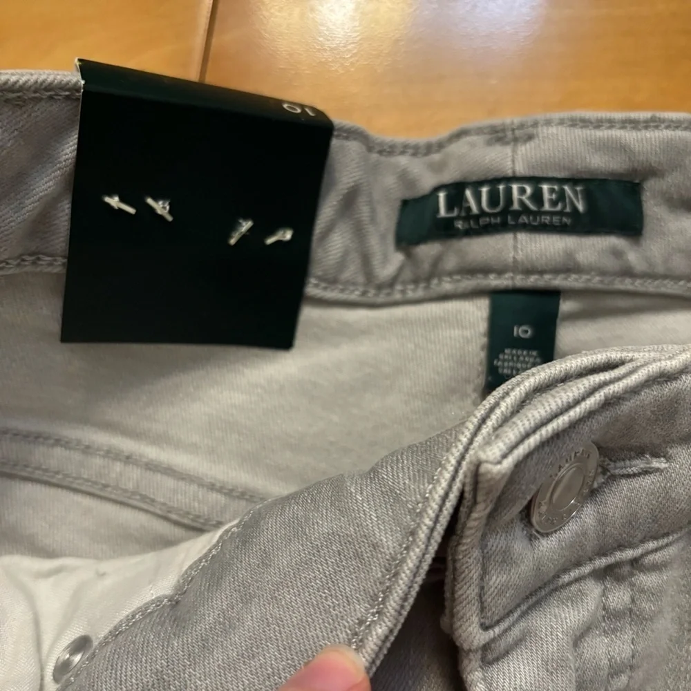 Lauren Ralph Lauren Premier Skinny Ankle Jeans Size 10 New With Tag Gray Gothic
